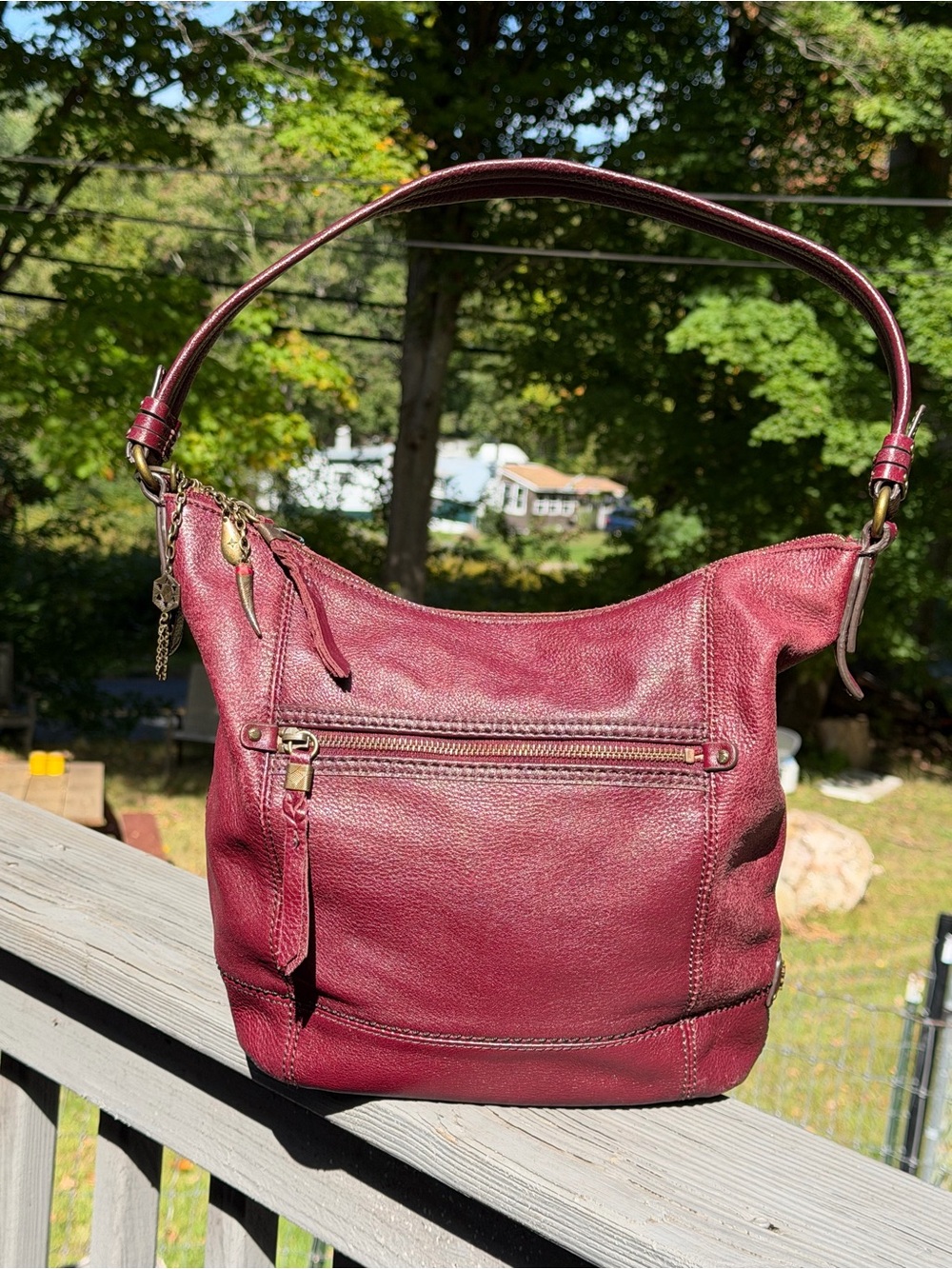 The Sak Women's Burgundy Leather Sequoia Hobo Bag